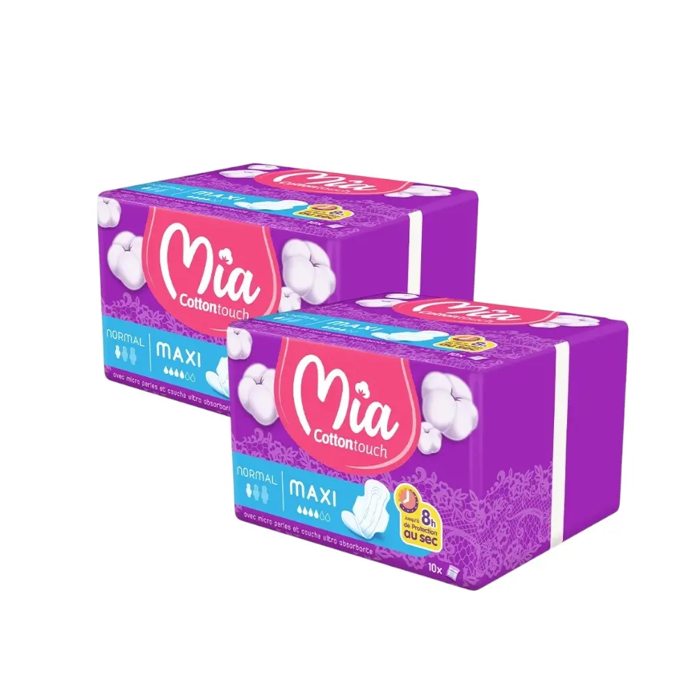 2 paquets de serviettes hygiéniques maxi normal x20 pcs - MIA