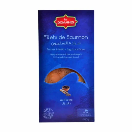 Filets de saumon fumés au poivre  100g - LES DOMAINES
