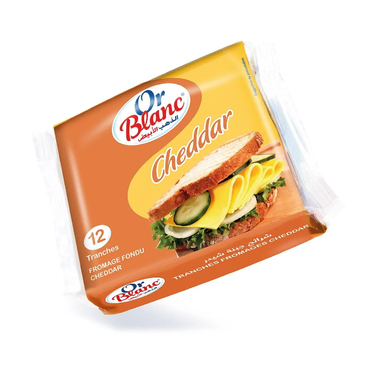 Tranche fromage Cheddar x12 200g - OR BLANC