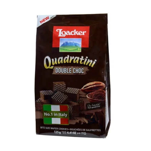 Bouchées de gaufrettes double chocolat Quadratini 125g - LOACKER