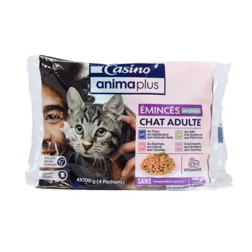Émincés en gelée chat adulte coa animaplus 4x100g - CASINO