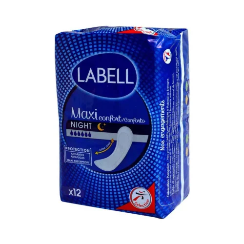 Serviettes hygiéniques maxi confort night extra long x12 - LABELL