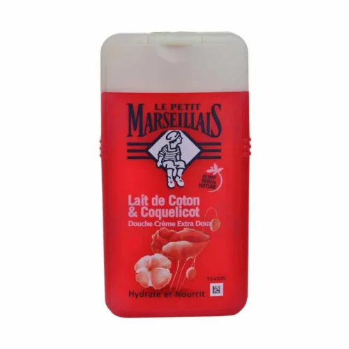 Douche crème lait de coton  coquelicot 250ml - LE PETIT MARSEILLAIS