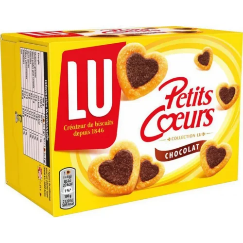 Biscuits feuilletés au chocolat Petits Cœurs 125g - LU
