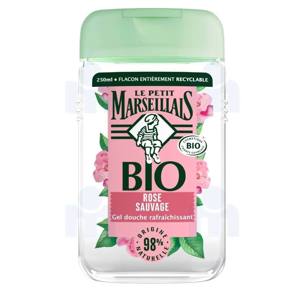 Gel douche rafraichissant rose sauvage Bio 250ml - LE PETIT MARSEILLAIS