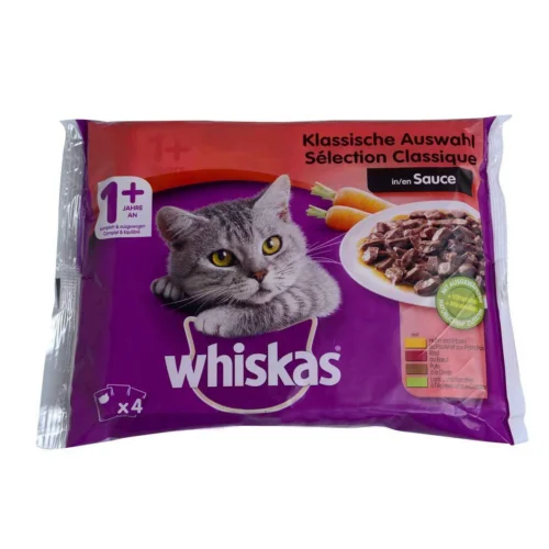 Pochons sélection classique en sauce pour chat adulte 4x100g - WHISKAS