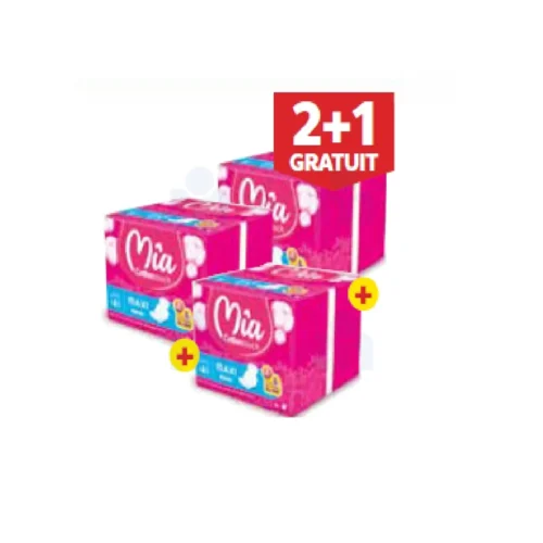 3 Paquets de serviettes hygiéniques Ultra Fine Nuit x7unités 2+1gratuit - MIA