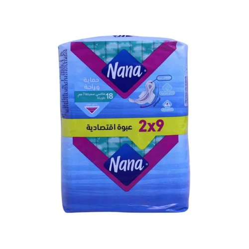 Serviettes hygiéniques maxi super 2x9 pièces - NANA