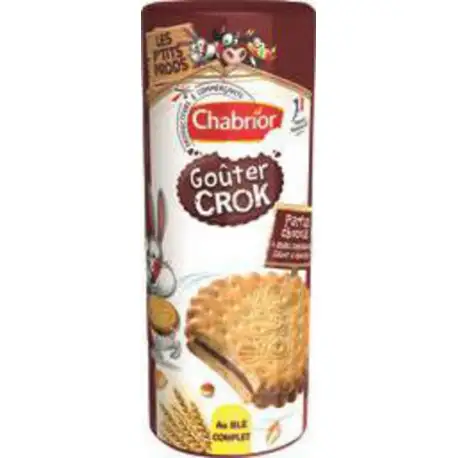 Biscuits goûter crok fourrés ronds chocolat 330g - CHABRIOR