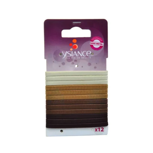 Elastique plat sans métal pour cheveux grand modèle couleur x12 - YSIANCE