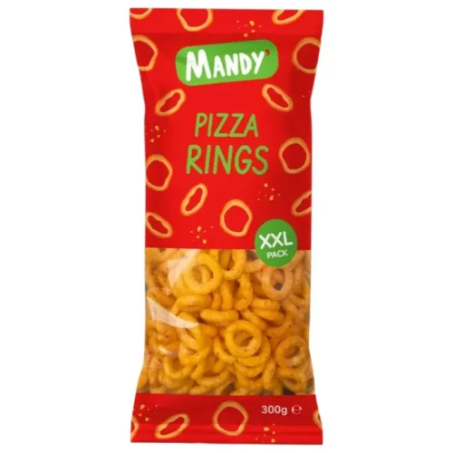 Chips de maïs soufflé pizza rings XXL 300g - MANDY'