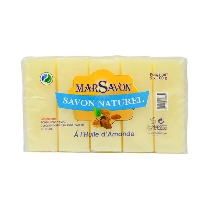 Savon naturel à l’huile d’amande 5x100 - MARSAVON