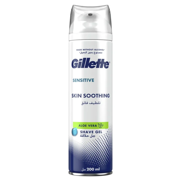 Gel à raser sensitive à L'aléo vera 200ml - GILLETTE