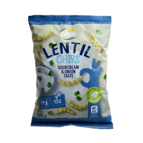Chips de lentilles saveur sour crème et oignon 100g - OHO
