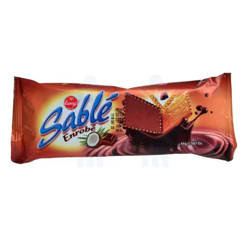 Biscuits à la noix de coco enrobés au cacao Sablé 45g - HENRY S