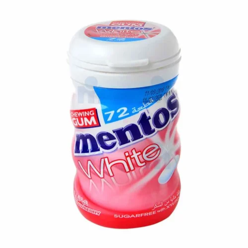 Chewing-gum sans sucres fraise White 103g - MENTOS