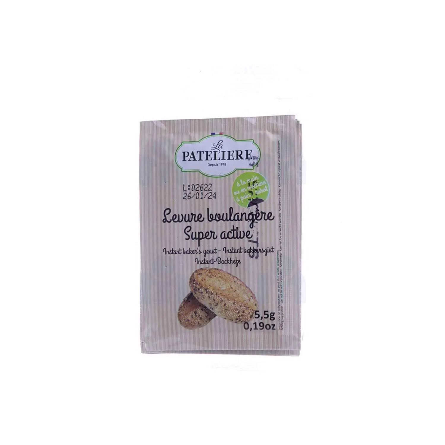 Levure boulangère super active 5 sachets x5,5g - LA PATELIERE