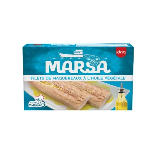 Filets de maquereaux à l'huile végétale 125g - MARSA