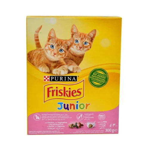Croquettes au poulet, aux légumes et au lait pour chat junior 300g - FRISKIES