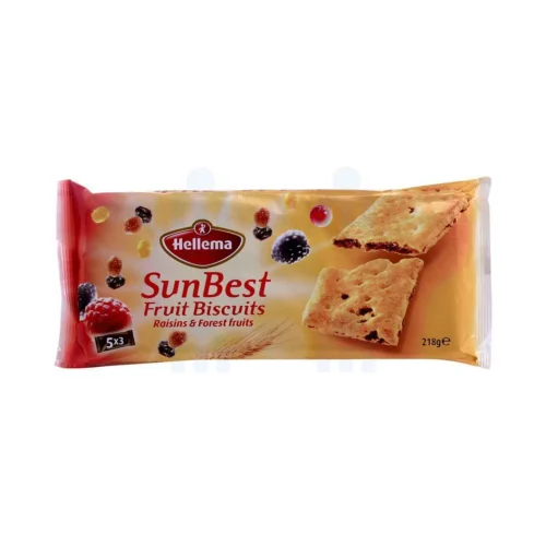 Biscuits fruits raisins et fruits des forêts SunBest 218g - HELLEMA