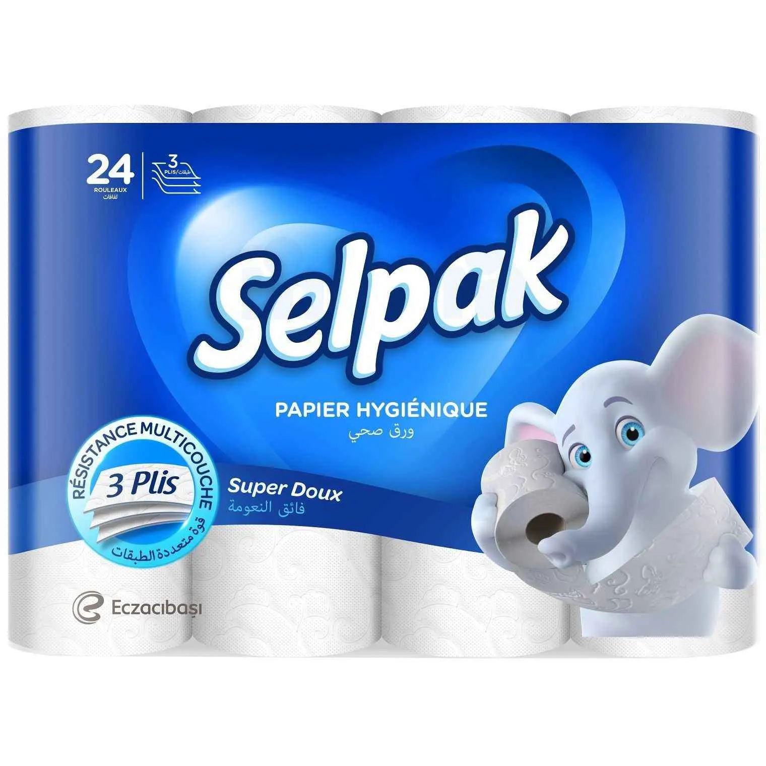 Papier toilette blanc super soft 3 plis x24pcs - SELPAK