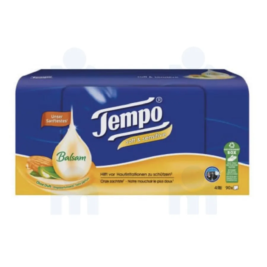 Boîte de 90 mouchoirs Soft & Sensitive - TEMPO