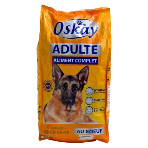 Croquettes au bœuf pour chien adulte 5Kg - OSKAY