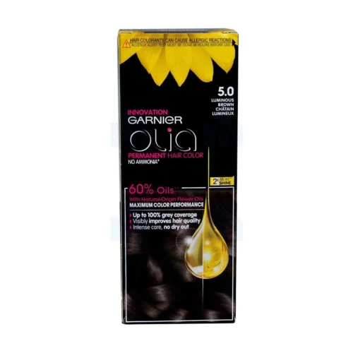 Coloration cheveux sans ammoniaque 5.0 châtin lumineux Olia - GARNIER