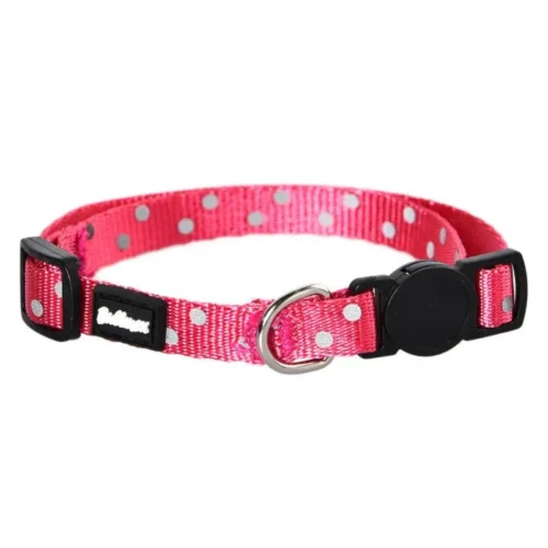 Collier réglable réfléchissant XS 10mm 20/32cm fuchsia - BUBIMEX