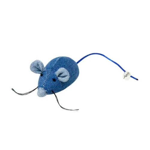 Souris à clochette avec herbe à chat jouet pour chat 8cm - BUBIMEX