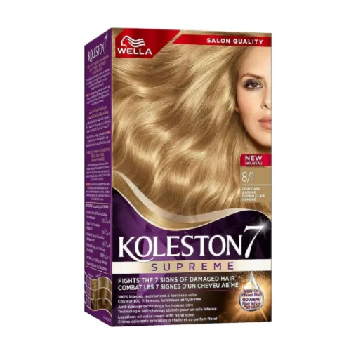 Coloration blond clair cendré Wella 8/1 - KOLESTON