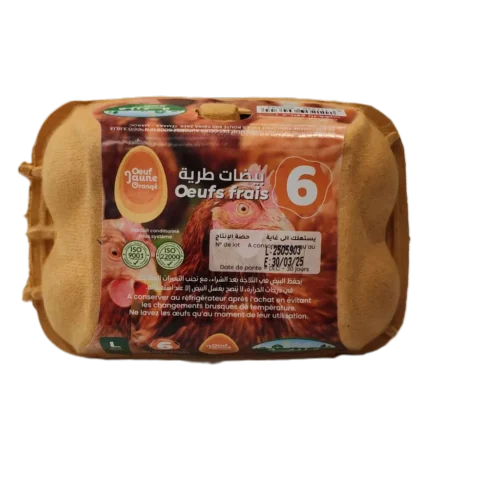 Œufs frais jaune orangé x6 Mazraat Al Assil - MATINALES