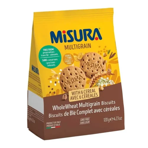 Biscuits de blé complet avec céréales multigrains x6 120g - MISURA