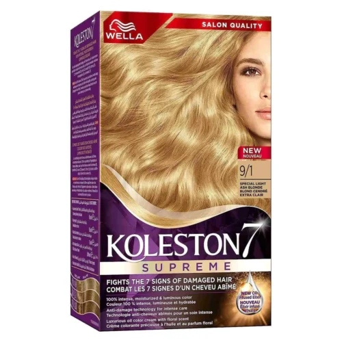 Coloration blond cendré extra clair Wella 9/1 - KOLESTON