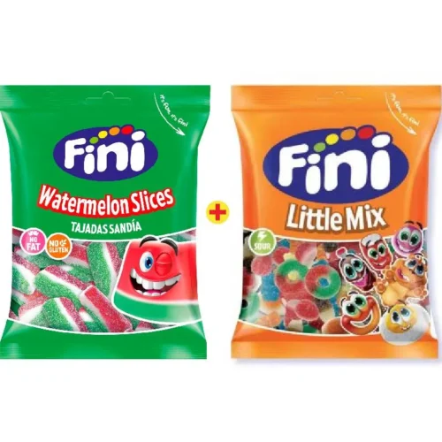 Bonbons gélifiés en forme de tranche de pastèque et little mix Pack 2x90g -FINI