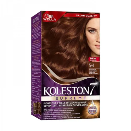 Coloration châtain doré cuivré Wella 5/4 - KOLESTON
