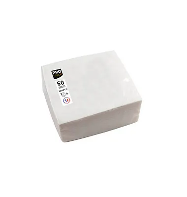 Serviettes ouate micro-gauf.20x20 blanc