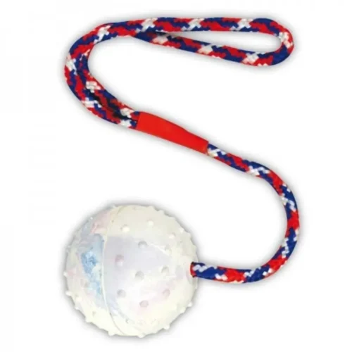 Balle + corde 5cm/30cm jouet pour chien - BUBIMEX