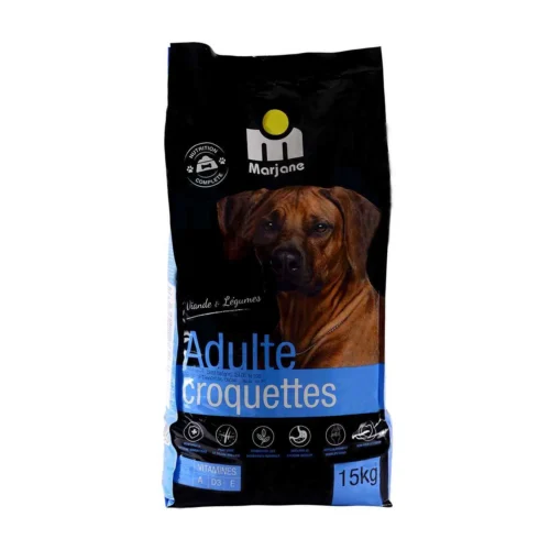 Croquettes viande aux légumes pour chien adulte 15kg - MARJANE