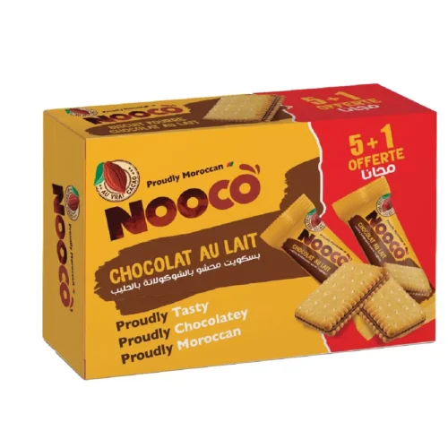 Biscuits fourrés chocolat au lait 6x35g - NOOCO