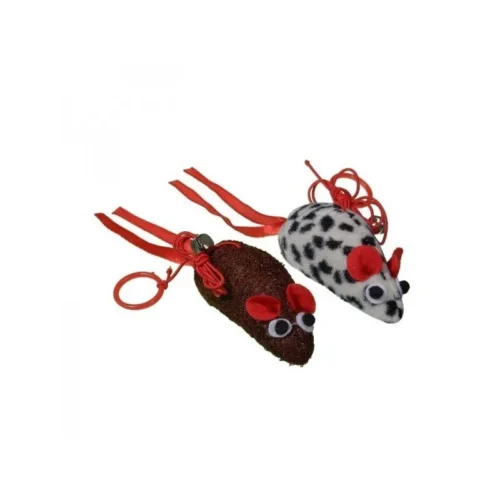 Souris fantaisies jouet pour chat x2 /9cm - BUBIMEX