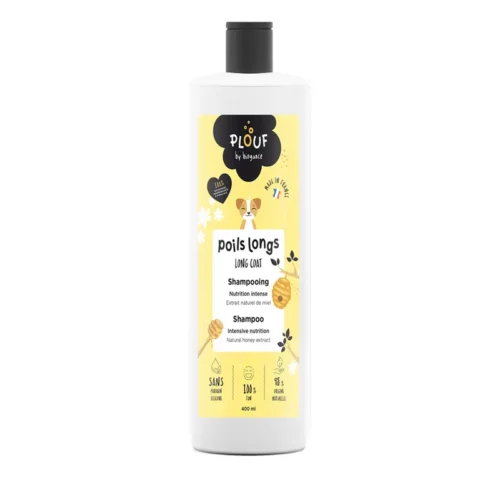 Shampoing poils longs pour chien 400ml - PLOUF