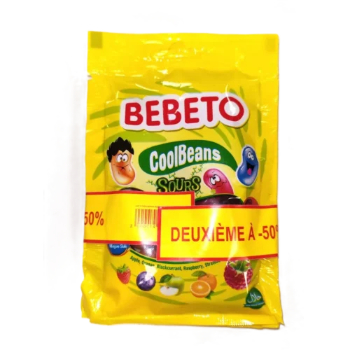 Bonbons CoolBeans Sours Mix Lot 2x60g Le 2ème à -50% - BEBETO
