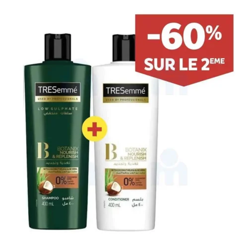 Lot Tresemmé 400ml Shampoing botanix + après shampoing -60% sur le 2ème