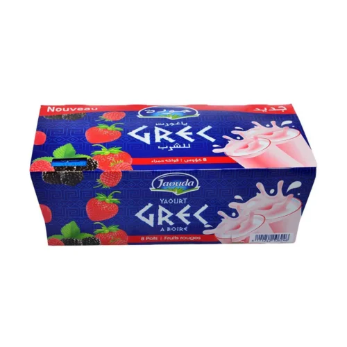 Pack yaourt à boire à la pulpe de fruits rouges Grec 8x160g - JAOUDA