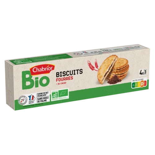 Biscuits fourrés au cacao BIO 185g -CHABRIOR