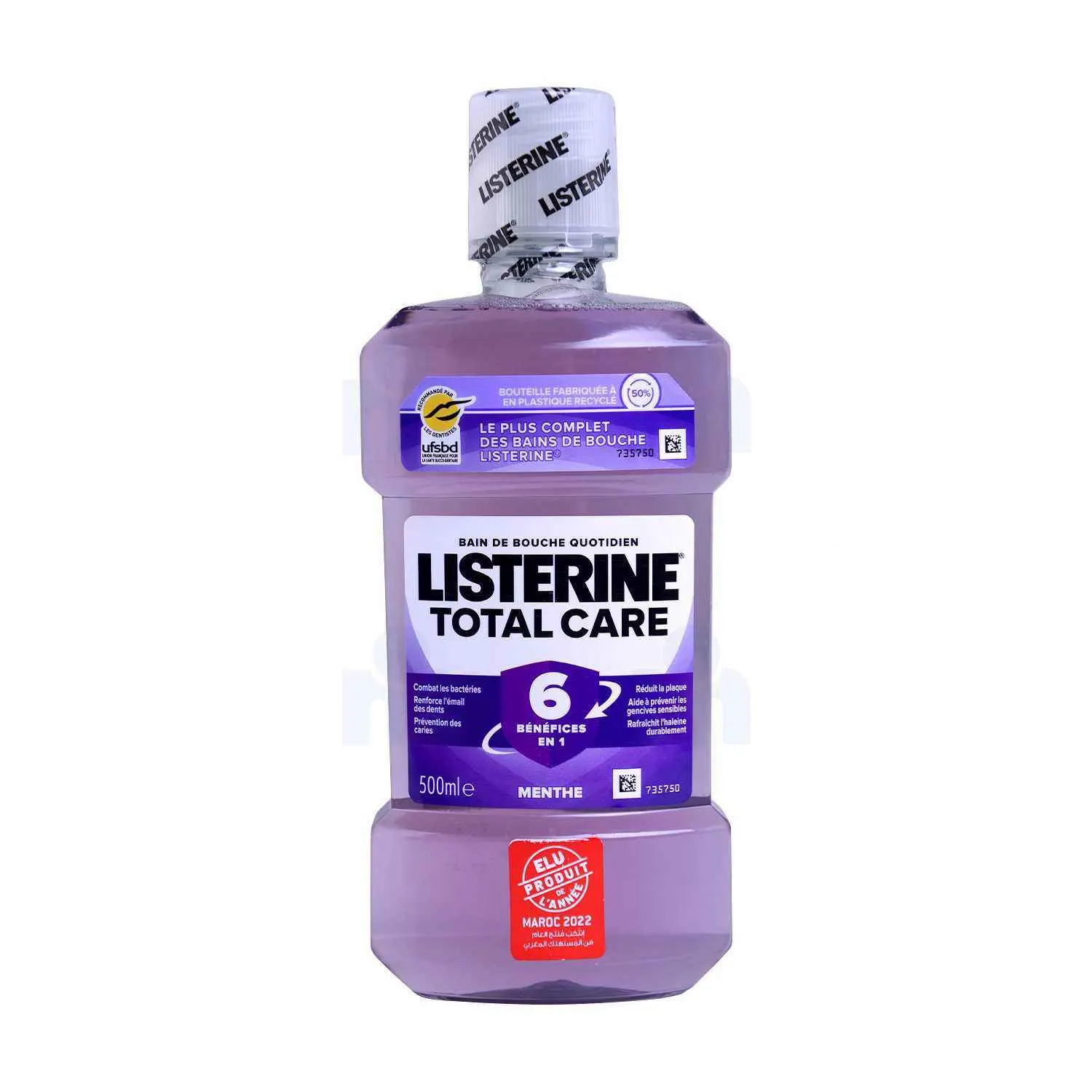 Bain de bouche 6 en 1 menthe Total Care 500ml - LISTERINE