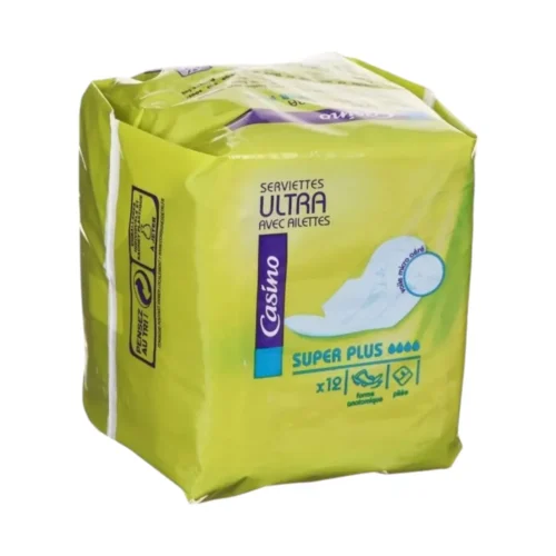 Serviettes hygiéniques ultra avec ailettes Super x12 - CASINO