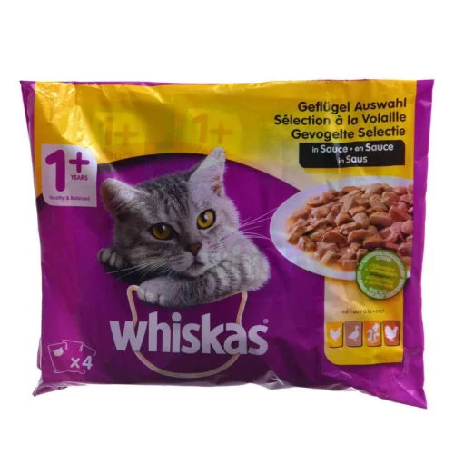Pochons sélection à la volaille en sauce pour chat adulte 4x100g - WHISKAS