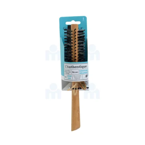 Brosse en bois ronde pour cheveux fins à normaux courts à mi-longs - GLAMOUR